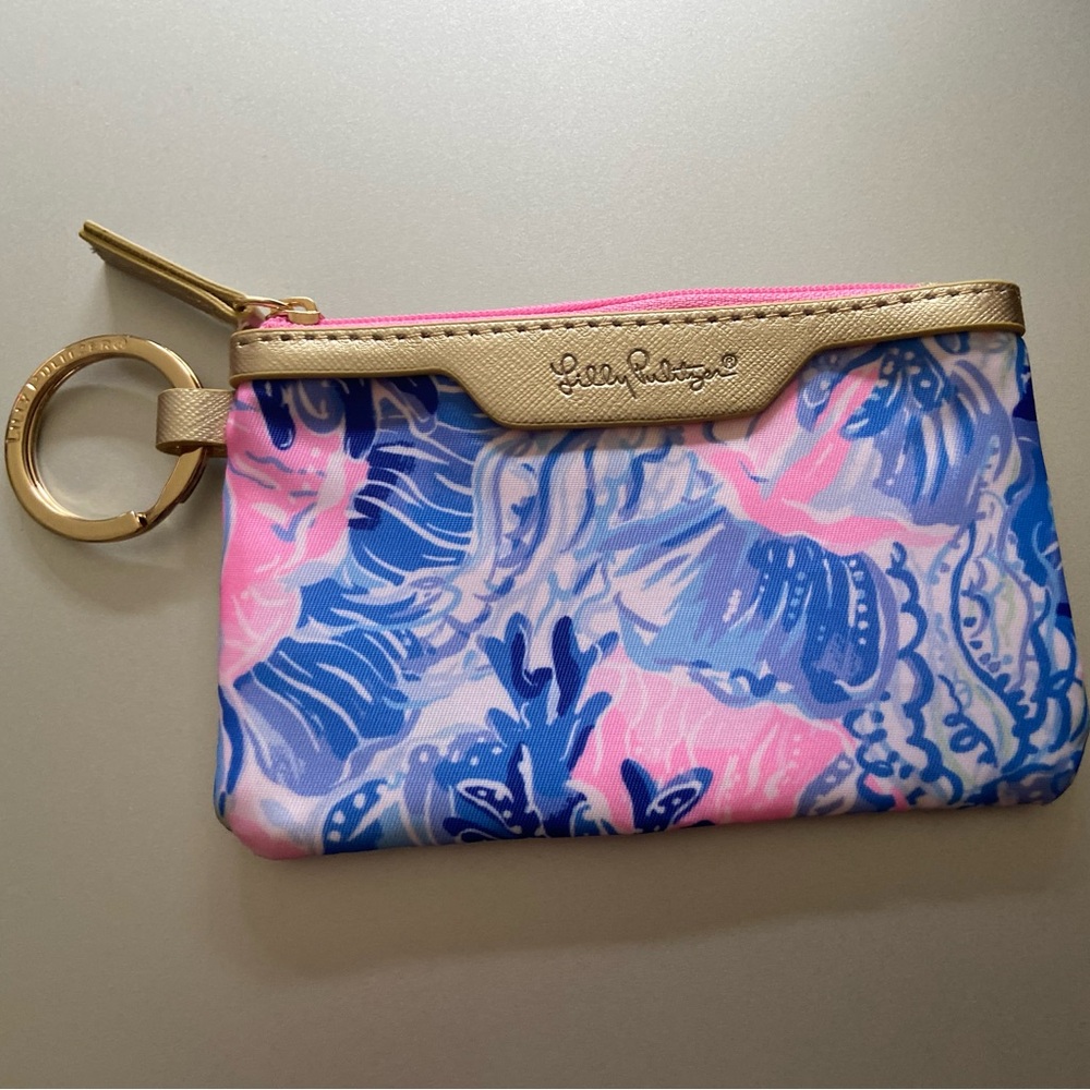 Lilly Pulitzer Vibrant Pink and Blue Wristlet